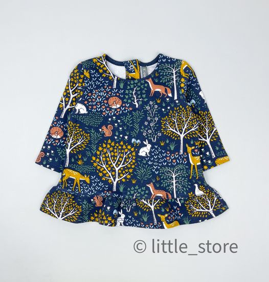 Свитшот из футера "Осенний лес" индиго