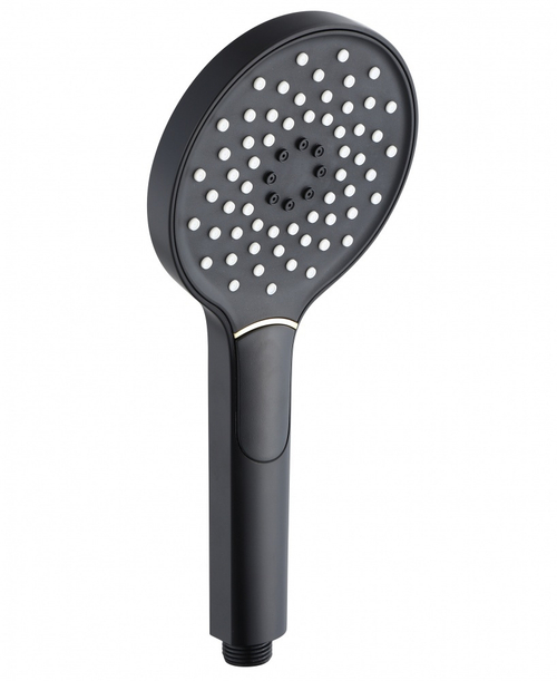 2021-1 Лейка для душа черный 12*26см (2-функций, кнопка) HANSEN (50/1шт)