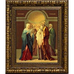 Сретение Господне. Икона на холсте.