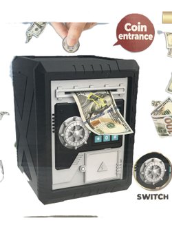 Игрушка Копилка Мой банк, цвет черный (WF-3021E)