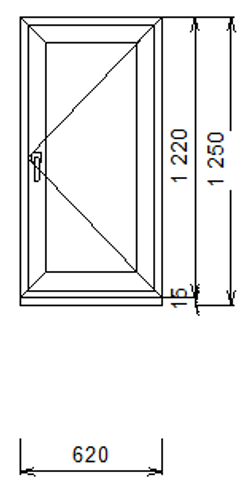 Дверь из ПВХ 1220 х 620 Терма ЭКО
