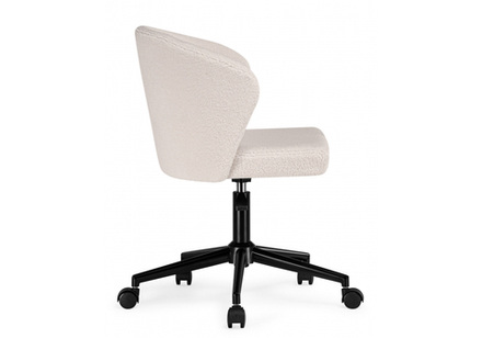 Офисное кресло Woodville Lika white teddy, black, ножки черные