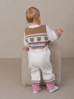 Вязаный комбинезон для новорожденных и малышей на молнии