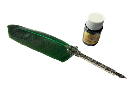 Магический комплект Перо зеленое + Чернила Универсальные