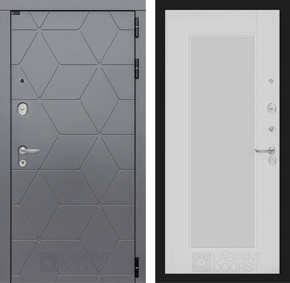 Входная металлическая дверь Лабиринт Cosmo 2К (Космо ) 30 Белый софт рельеф
