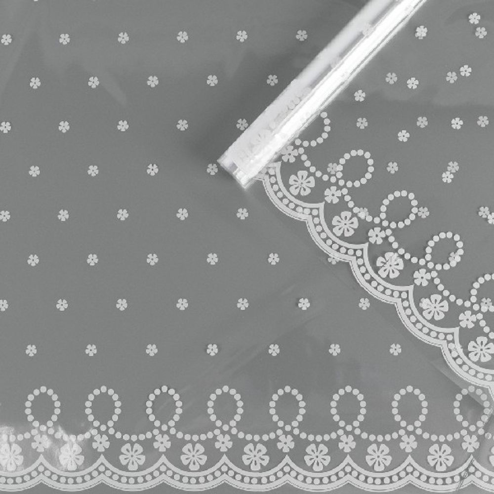 Пленка прозрачная "Классика цветов" Белый 70см*200гр