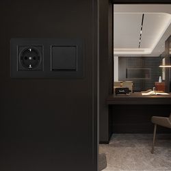 Блок с розеткой и выключателем Arte Milano SET16-2 SET16-2-40-1-30-1 black