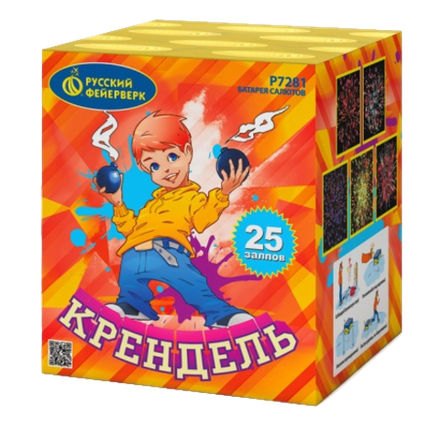 Батарея салютов РФ Крендель 25 залпов калибром 0.8" высотой 40 метров