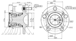 Ступица задняя в сборе L=R MAZDA 3/5 all 03 GANZ GIM03039