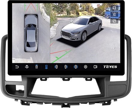 Магнитола для Nissan Teana J32 2008-2013 (цветной экран, рамка 10) - Teyes CC3-2K-360 монитор 13" 2K QLED на Android 10, 6Гб+128Гб, CarPlay, 4G SIM-слот, 4 камеры в комплекте