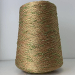 LUCKY STAR - Luxury Selection by Ri.Go; 75% вискоза, 5% п/а, 20% люрекс с утолщениями; 900м/100гр; col. 19022, цвет: оранжевая нить с зелёным люрексом