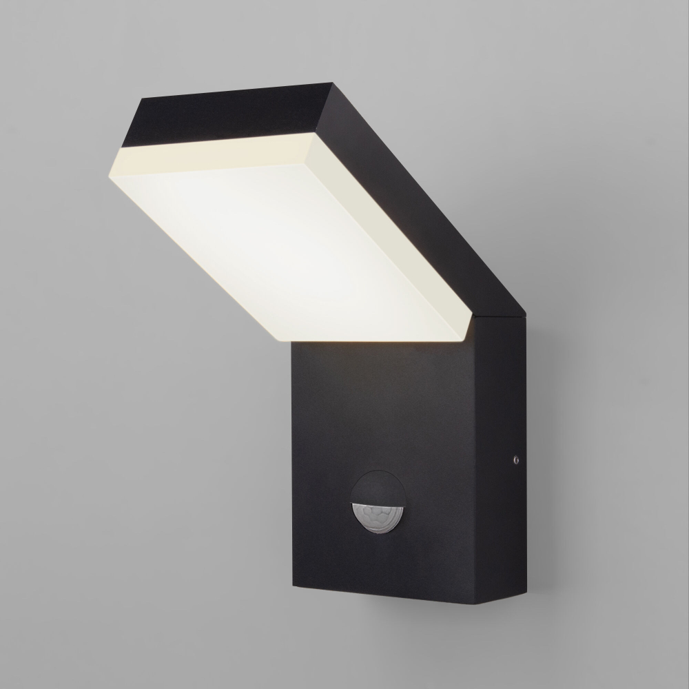 Уличный настенный светодиодный светильник Sensor IP54 с датчиком движения 1541 TECHNO LED черный