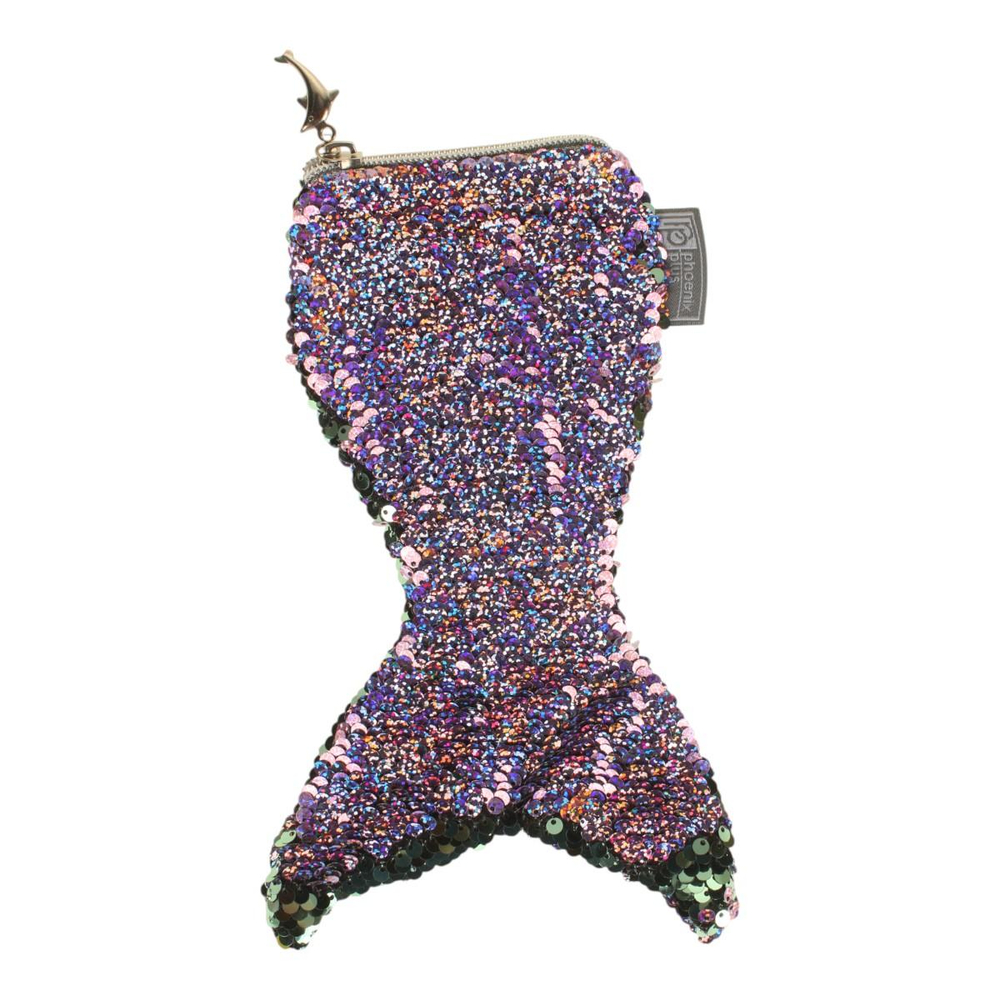 Пенал 1 отд. 24х14,6см "Хвост русалки" зеленый, пайетки (Феникс+)