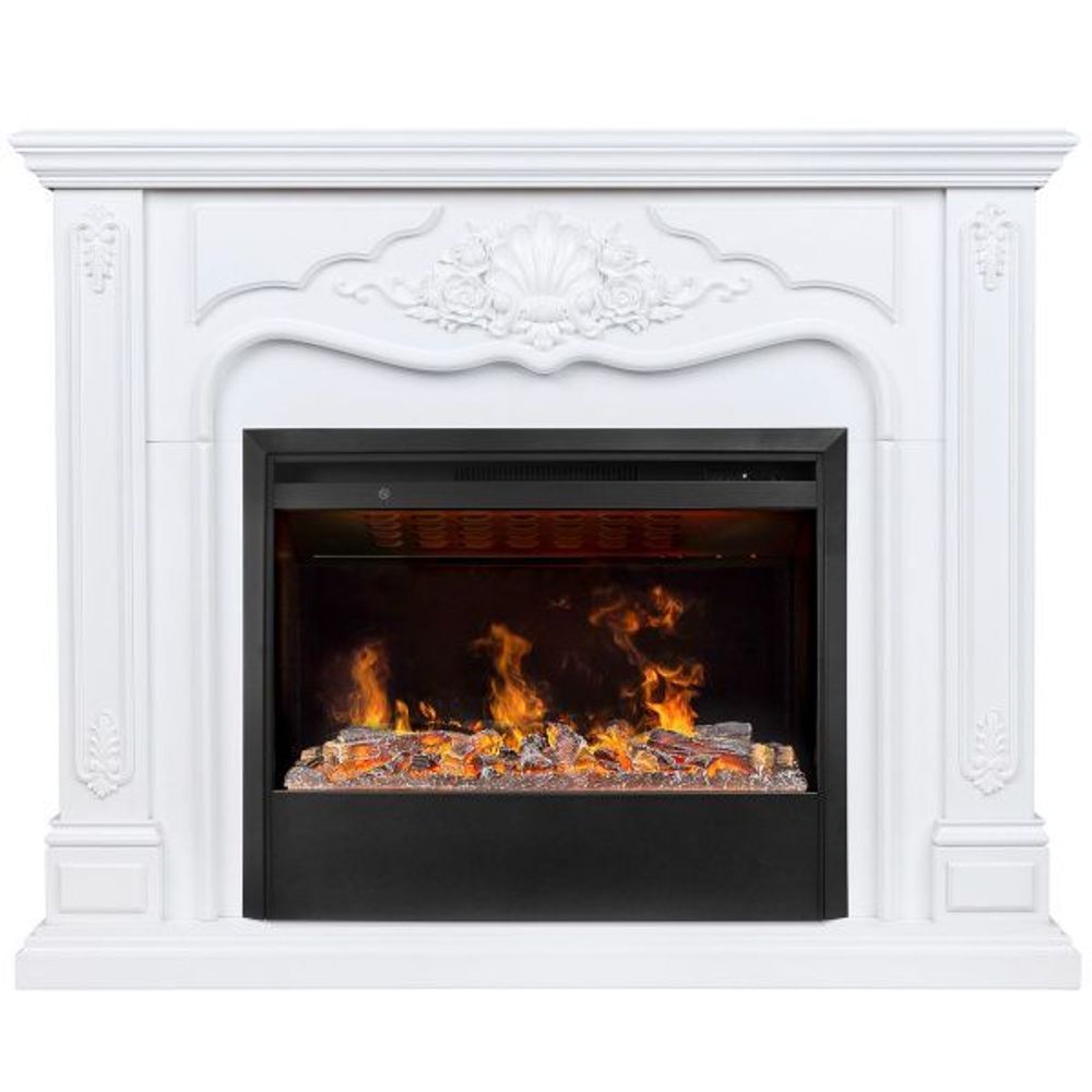 Электрокамин RealFlame Victoria 26 WT белый с очагом 3D Helios 26 SBG