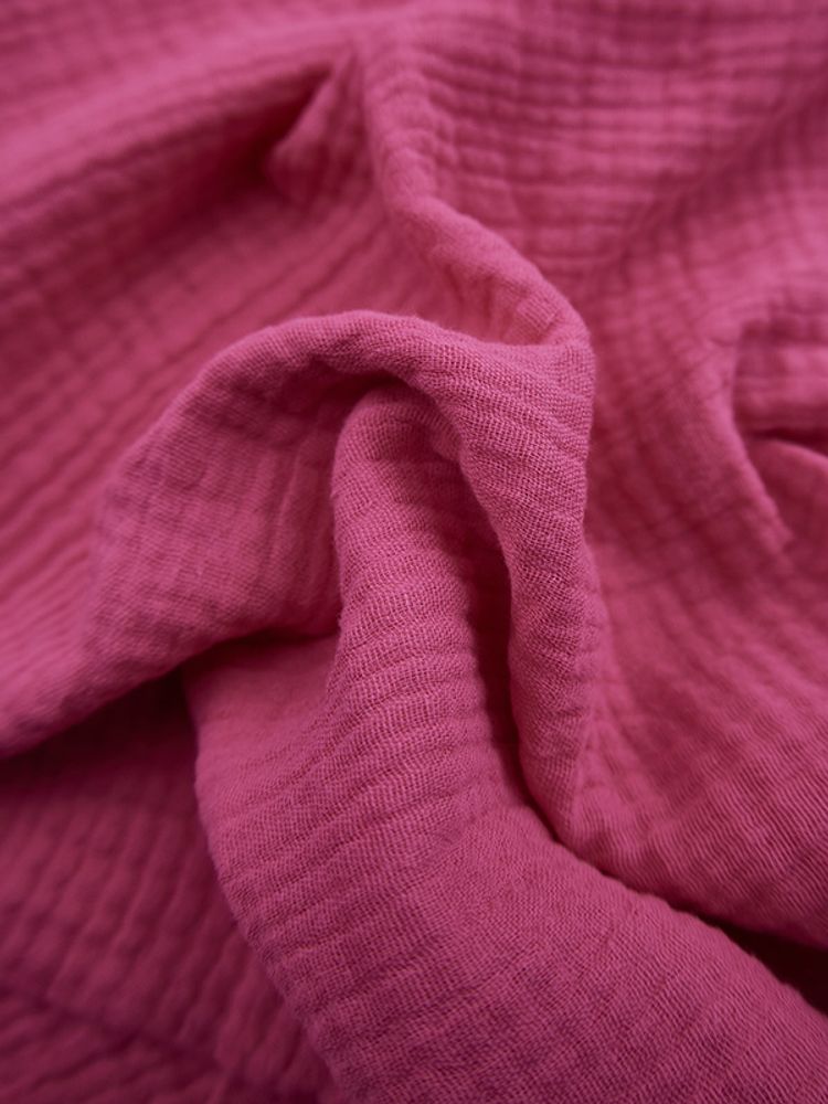 Ткань Муслин, 120 гр/м2, 100% хлопок, ш. 130 см, розовая фуксия