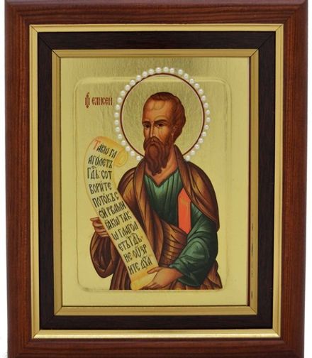 Икона пророка Елисея, писанная в монастыре.