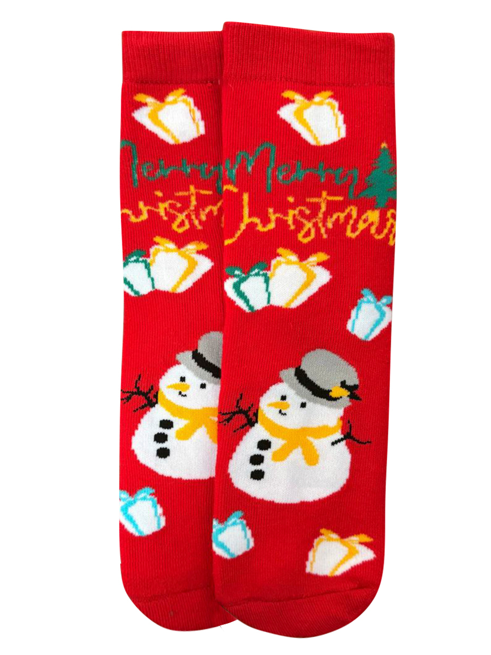 Носки НГ р.35-40 "New Year's magic" Снеговик на Красном