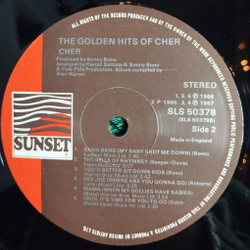 Винтажная виниловая пластинка LP The Golden Hits Of Cher (UK 1980)