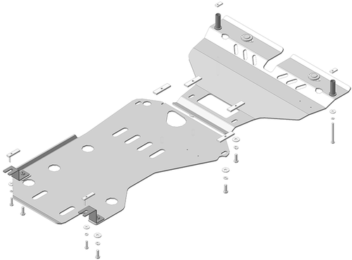 Защита картера Двигателя, КПП. 5 мм, Алюминий. для BMW 7 (f01, F02, F03, F04) 2008-2015 MOTODOR.30210