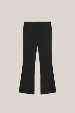 Massimo Dutti Расклешенные брюки с атласной отделкой - Limited Edition, черный