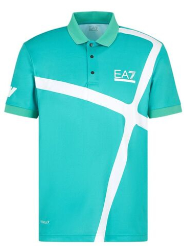 Мужское теннисное поло EA7 Man Jersey Polo Shirt - спектр зеленый