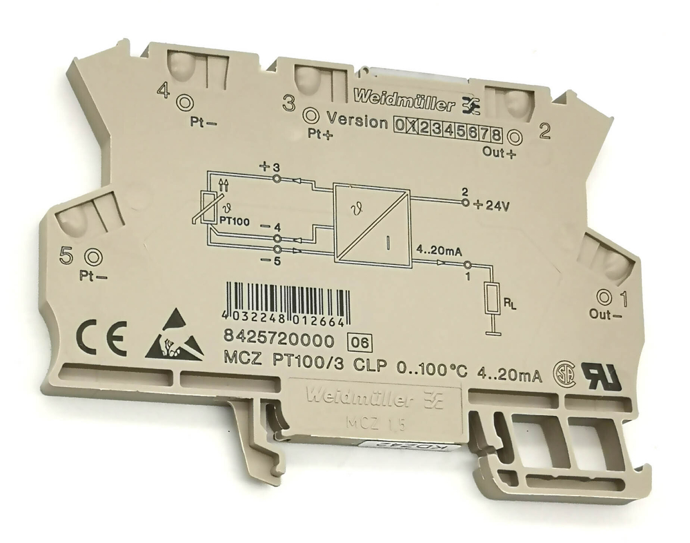 Преобразователь сигнала термосопротивления MCZ PT100/3 CLP 0...100C Weidmueller 8425720000