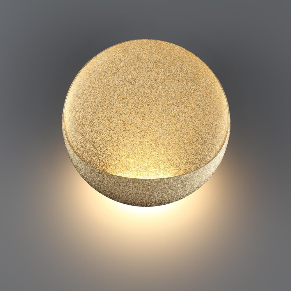 7004/7WL HIGHTECH ODL25 253 Настенный светильник золотой ice crack/акрил IP44 LED 7W Лм 3000K CRI > 90 VELA