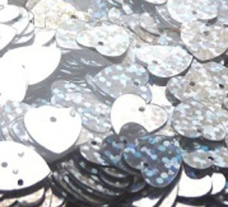 Пайетки фигурные голографические-(сердечки)-10гр-10х11мм-Colibry