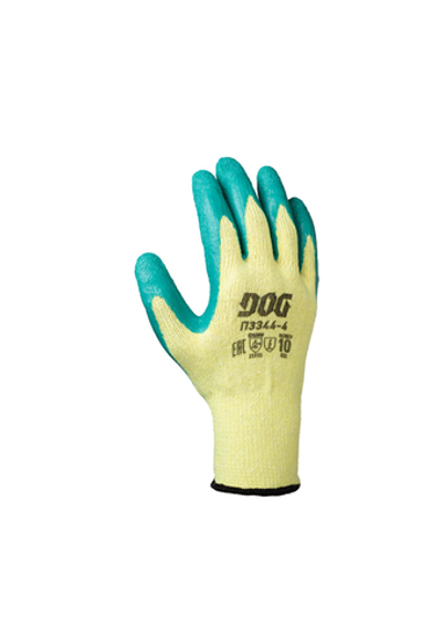 Перчатки DOG ГЕНА L3344-4 с латексным рельефным покрытием (70%х/б, 30% п/э)