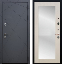 Входная металлическая дверь с зеркалом RеX 13 Титан 291 / Пастораль Лиственница бежевая