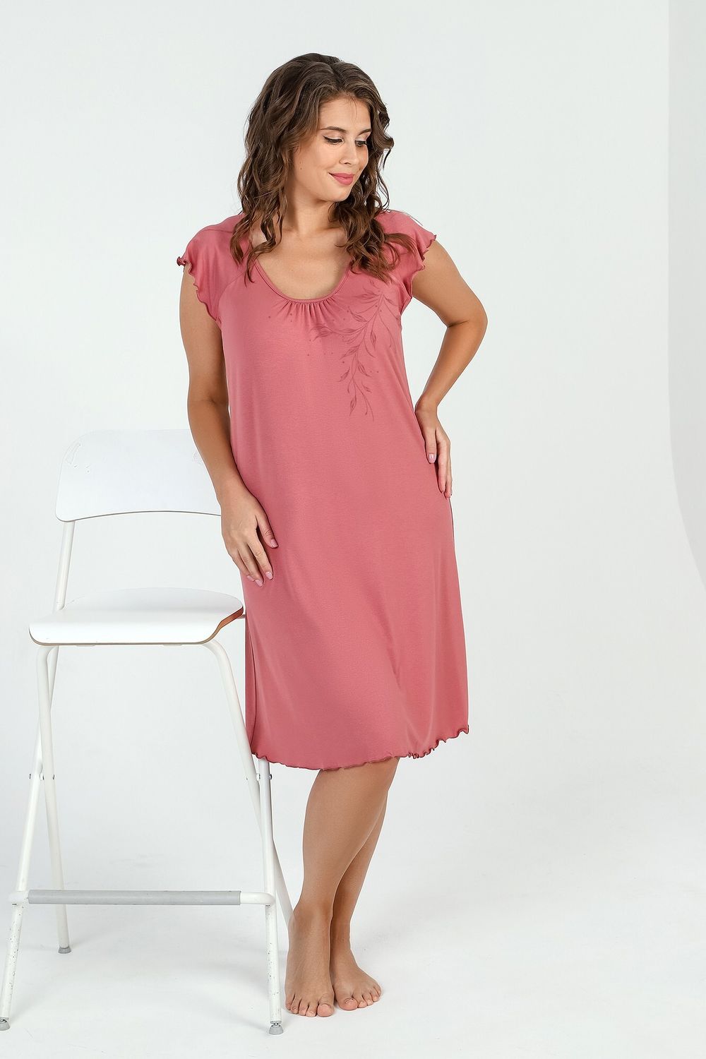 Ночная сорочка Камелия-1 Виотекс ЛОСОСЕВЫЙ