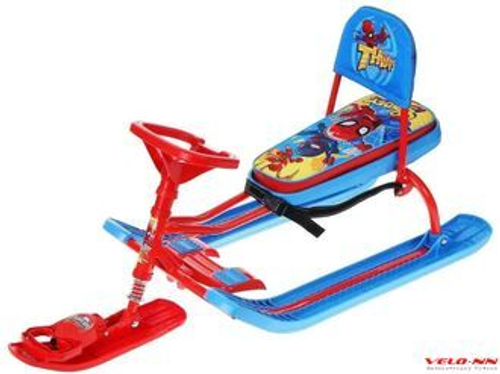 Снегокат Ника Человек-паук со спинкой каркас красный CSM2/1