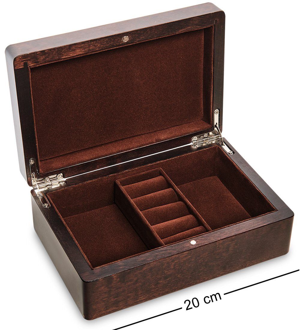 GAEM Art JW-04/04 Шкатулка дер. с метал. под украшения «Венге» 20х13 см