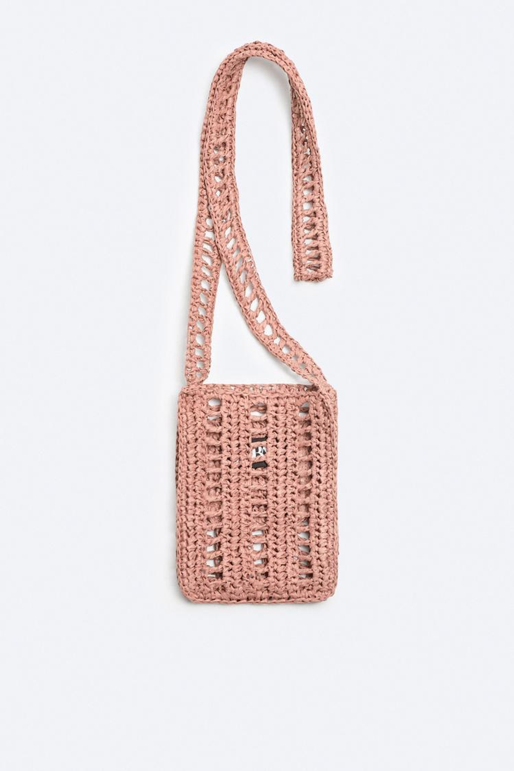 ZARA ПЛЕТЕНАЯ МИНИ-СУМКА, РОЗОВЫЙ