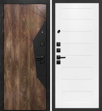 Входная дверь для дома и квартиры из экошпона с патиной - 1144