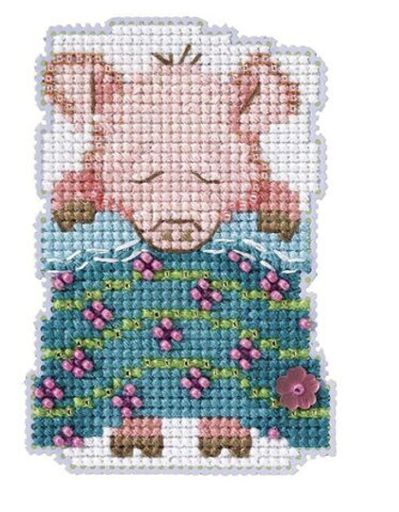 Набор для вышивания "Свинка под одеялом", 5 х 8 см (10005030/250824/5076867/1_США)