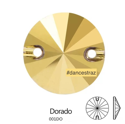 Стразы пришивные, Rivoli, Dorado, 001DO, 16mm, (144 ea/pkg), 5A+best, (F2)