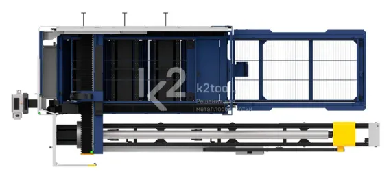 Универсальный лазерный станок HSG Laser серии GXE с защитной кабиной для резки по металлу