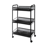 Этажерка "Ладья 2К" 3 полки на колесиках черный
