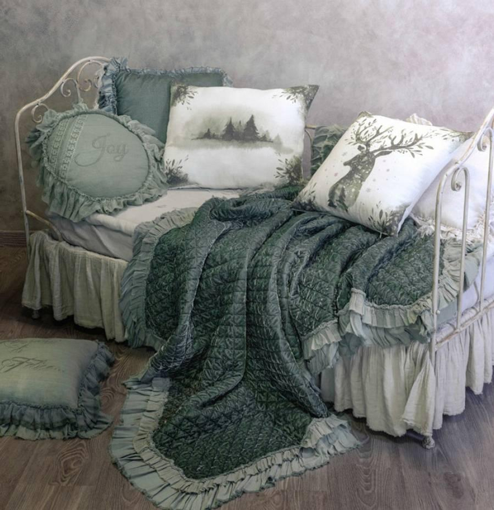 Покрывало-плед 145х200 Opificio Dei Sogni Champagne salvia зеленый