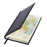 Ежедневник недатированный А5 138х213 мм BRAUBERG "FLAME", под кожу, 160 л., черный, серебряный срез, 113425