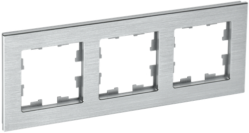 BRITE Рамка 3 -местная РУ-3-1-БрА металл алюминий IEK