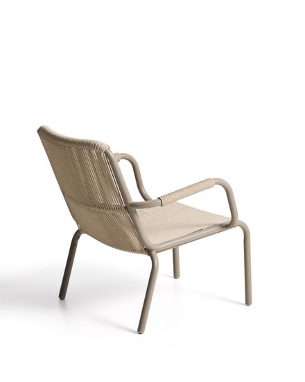 Улчное кресло Salis из алюминия цвета экрю и веревки