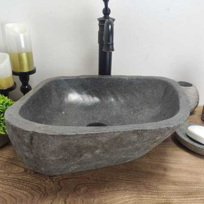 Раковина из речного камня RS0566 40x38x15 см
