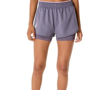 Женские шорты теннисные Asics Match - серо-фиолетовые