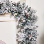 Хвойная гирлянда заснеженная "Glace" литая+пвх