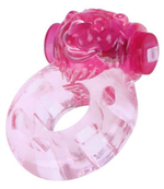 Розовое эрекционное виброкольцо Медвежонок (Цвет: розовый)