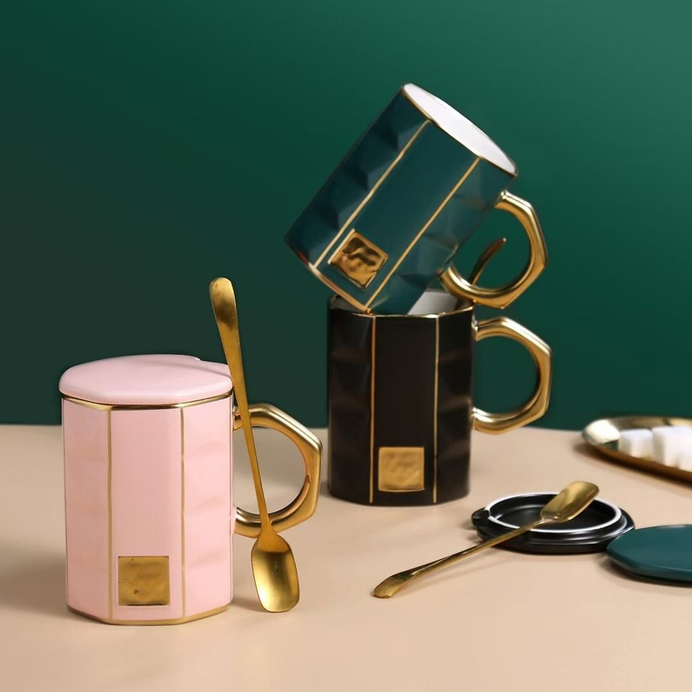 Кружка, чашка для чая, кофе с ложкой,1 шт