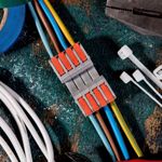 Клемма СМК 222-424R проходная разъемная 4 полюса серая 0,2-2,5/4мм² (20 шт/уп) REXANT