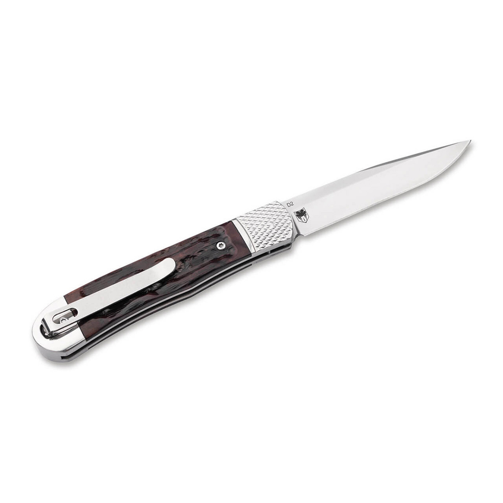 Нож складной Boker 01BP0029 Hidden Release Trapper Appaloosa Bone
